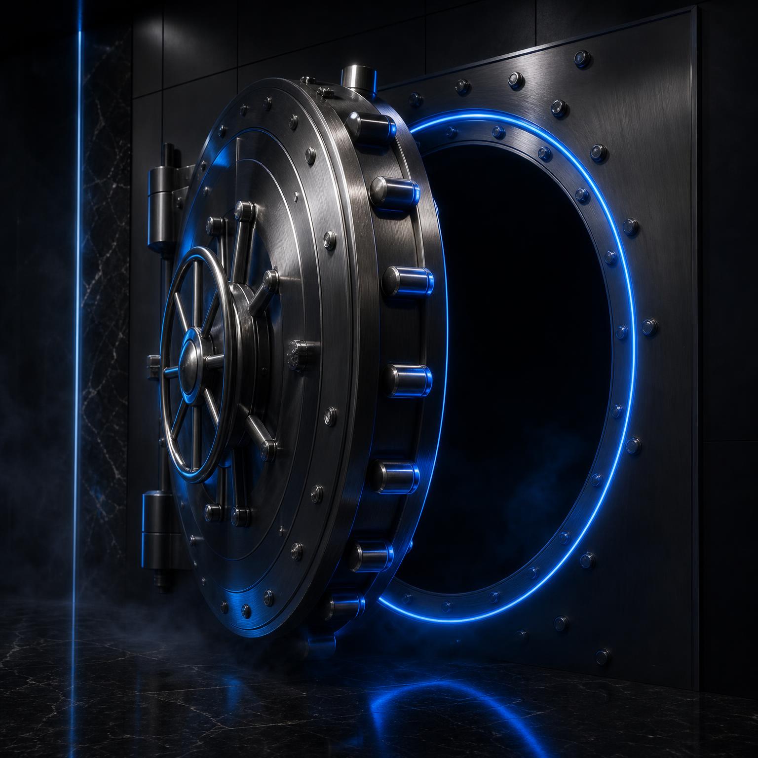 A secure vault door, representing protected digital warranty records